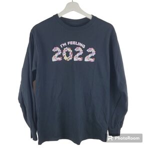 Taylor Swift Tshirt Womens‎ Medium Black 2022 Balloons Swiftie Long Sleeve NYE